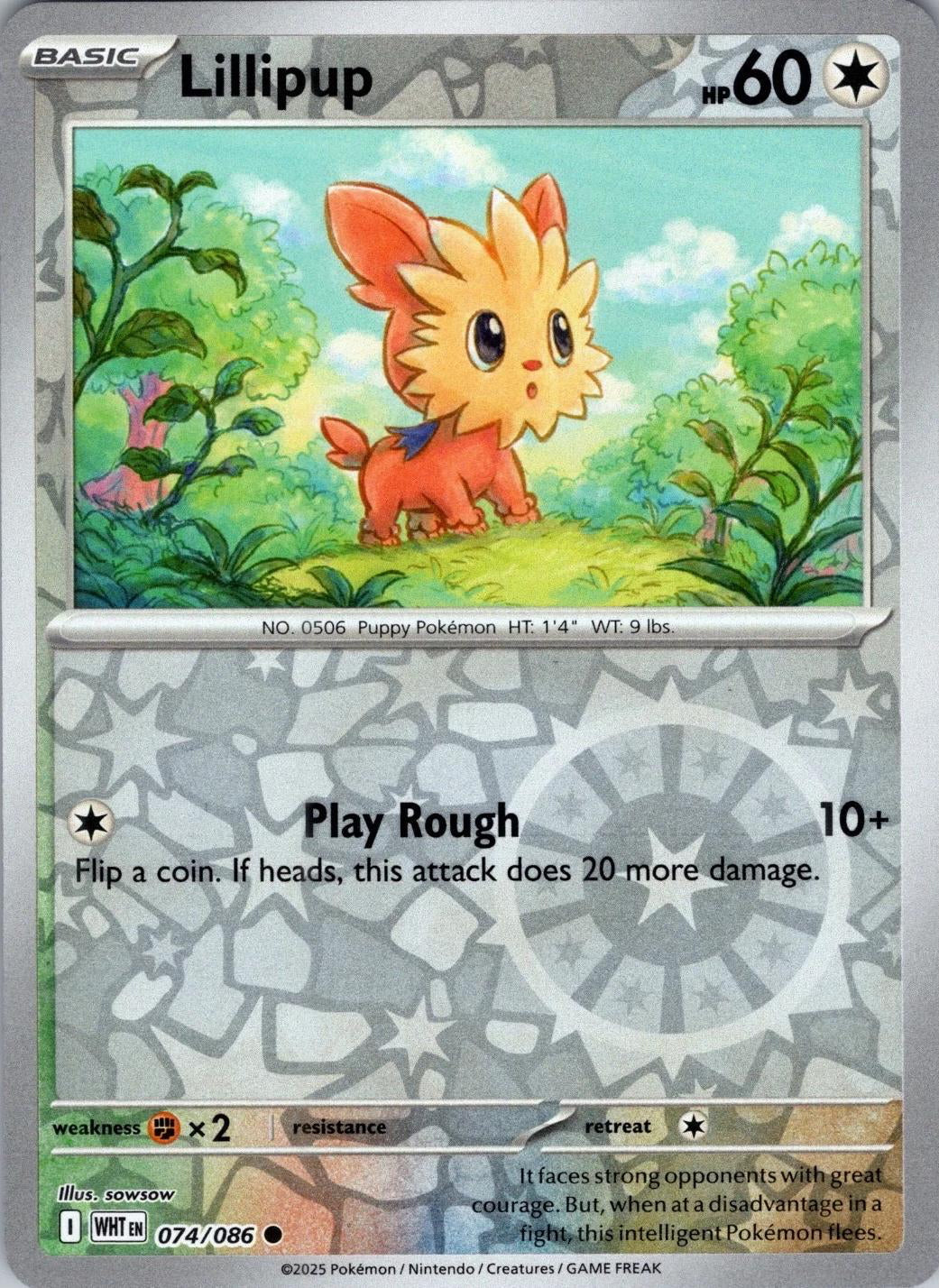 White Flare Lillipup #74/86 Reverse Holo